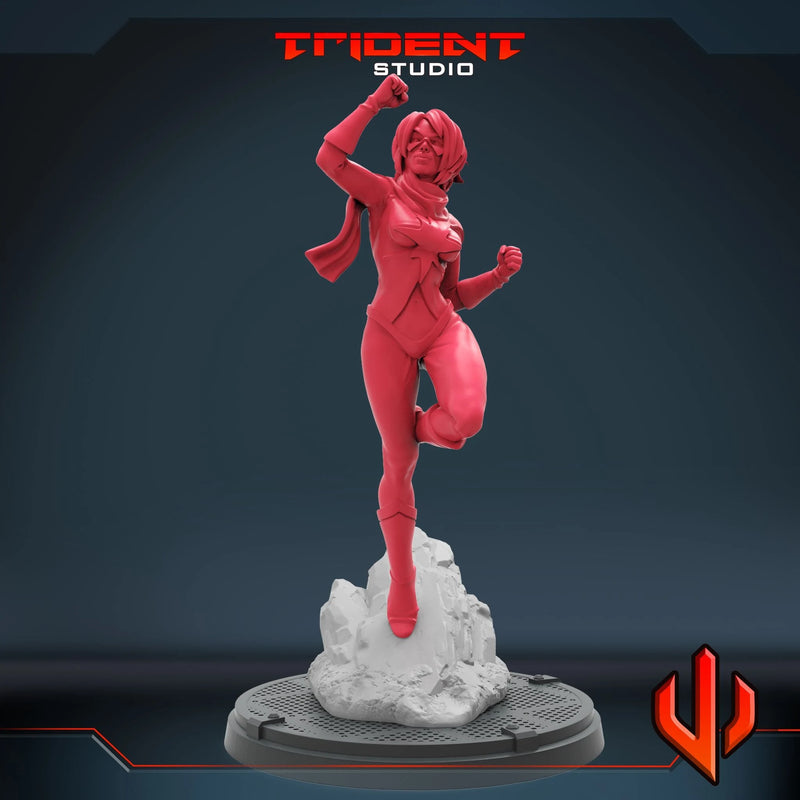 Classic Miss Marvel Marvel MCP-compatible 40mm resin proxy miniature by Trident Miniatures - product image 3