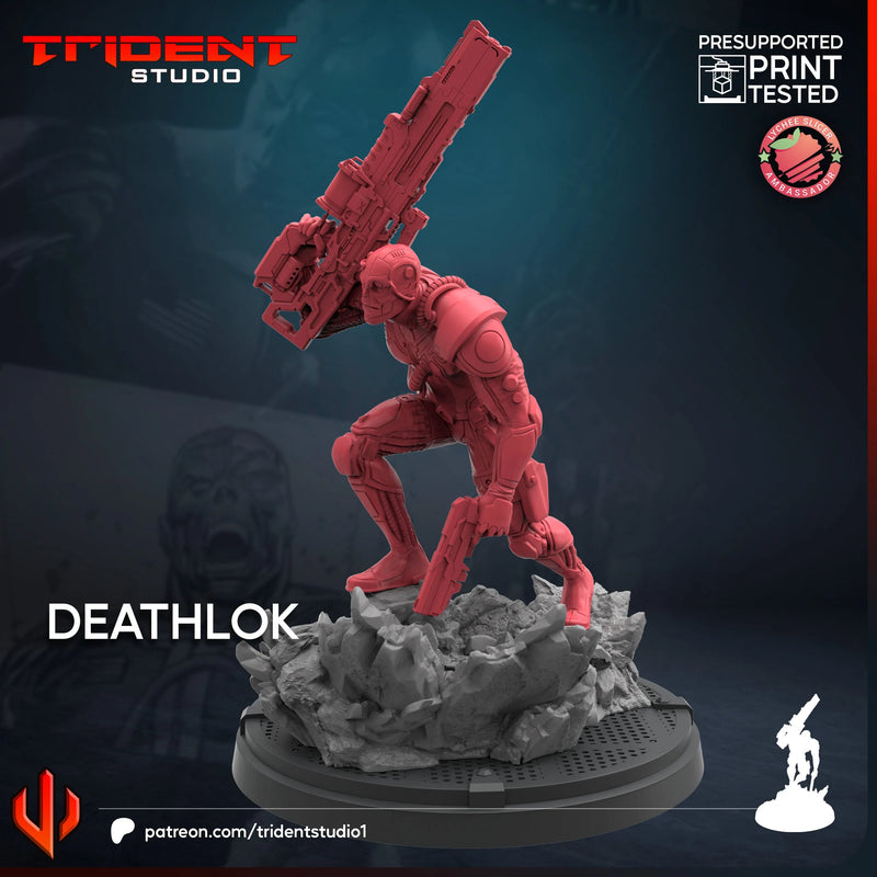 Deathlok Marvel MCP-compatible 40mm resin proxy miniature by Trident Miniatures - product image 3