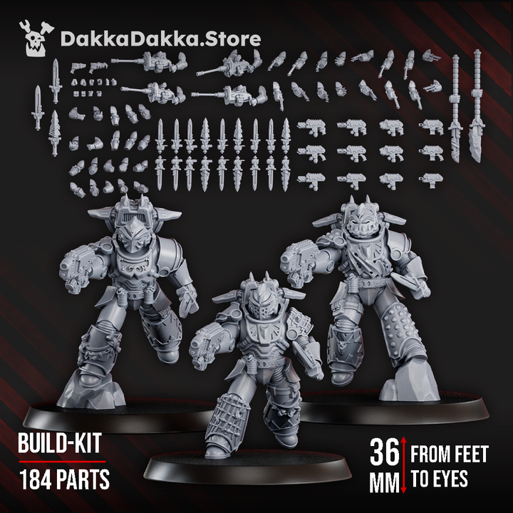 White Megalodon Clan Build Kit - Prime Armored Battleline Squad of Space Knights - DakkaDakka Resin Build Kit - image 3