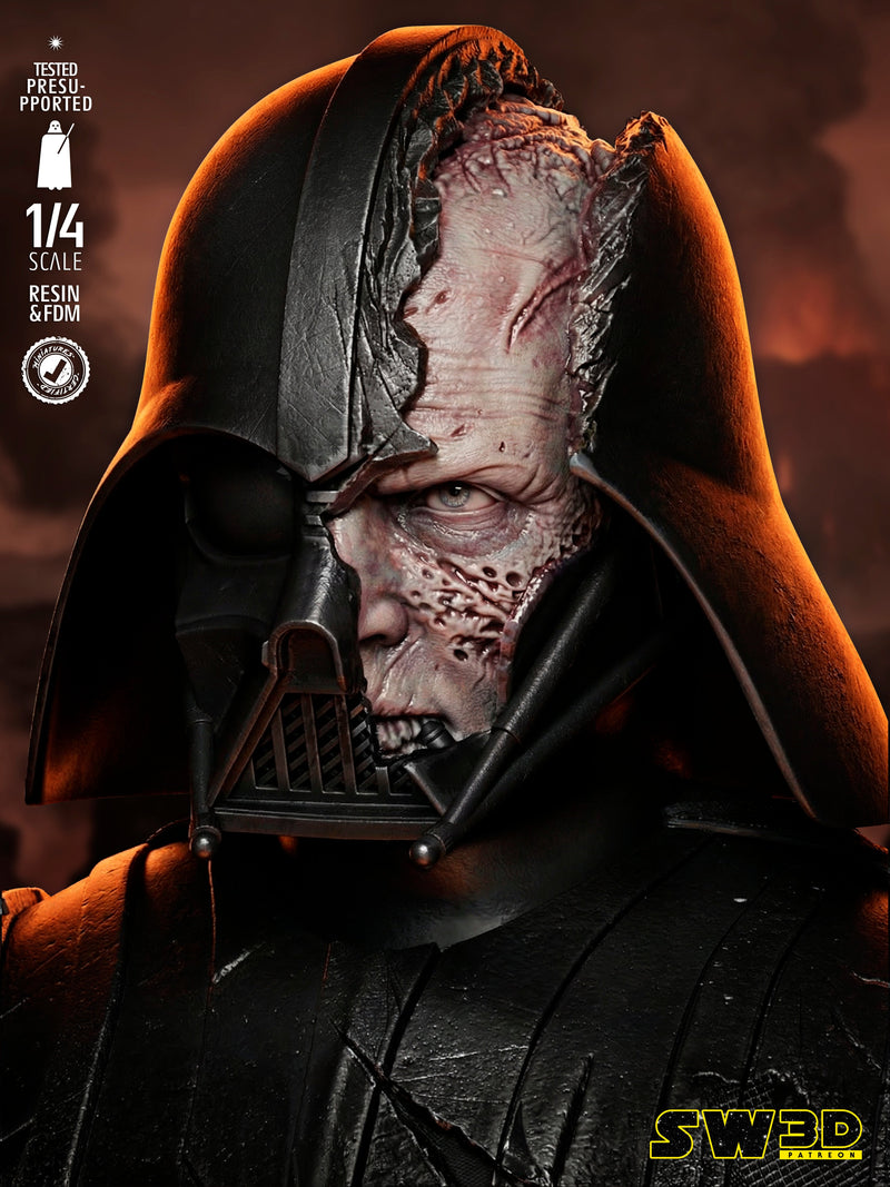 SW3D January 2026 Term Darth Vader Battle Damage Portrait Bust