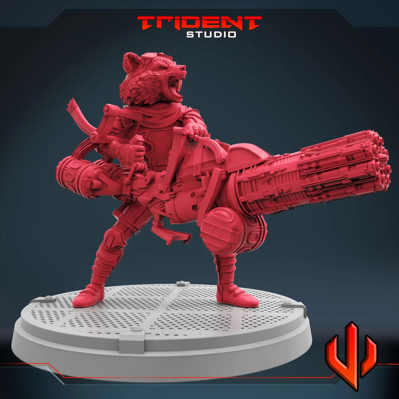 Rocket Raccoon - Sculpt B Marvel MCP-compatible 40mm resin proxy miniature by Trident Miniatures - product image 3