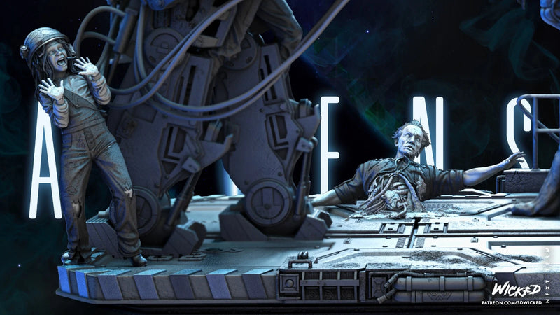 Aliens DIORAMA COMPLETE resin diorama kit view 3