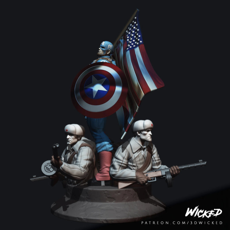 Captain America Sculpture resin statue kit view 3