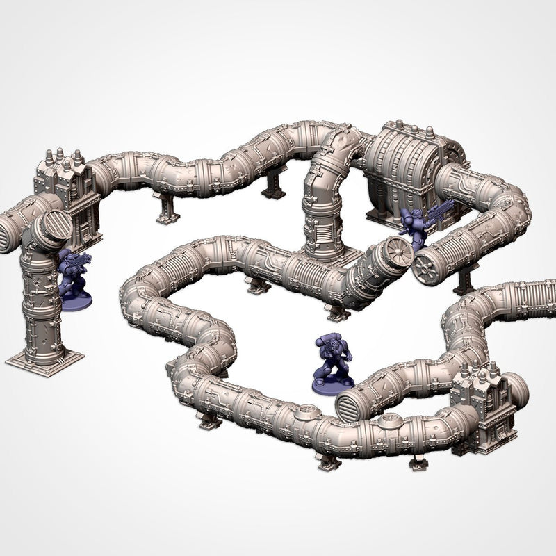Modular Pipes 3D printed terrain view 3