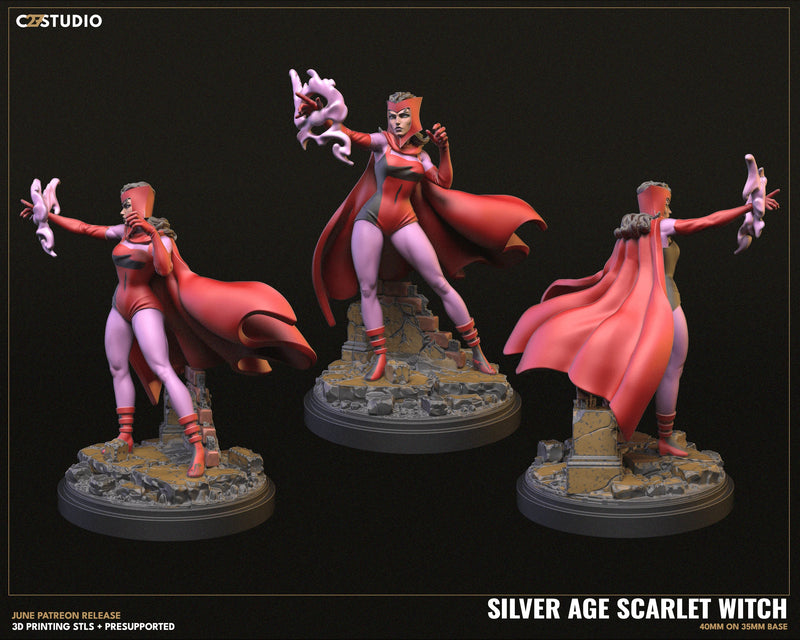 Scarlet Witch (Silver Age) Marvel MCP-compatible resin miniature by C27 Studios - product image 3