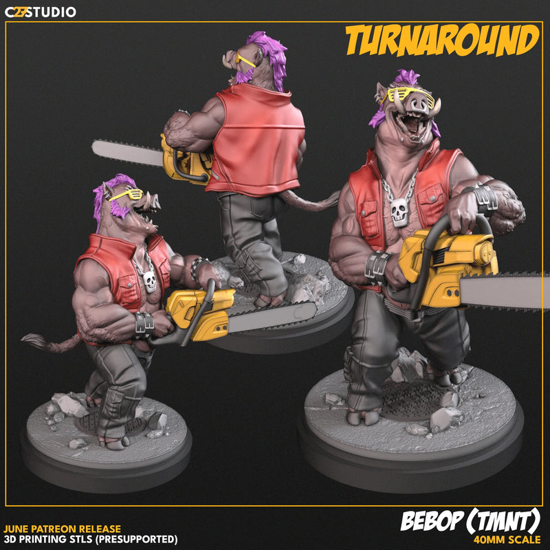 Bebop TMNT MCP-compatible resin miniature by C27 Studios - product image 3