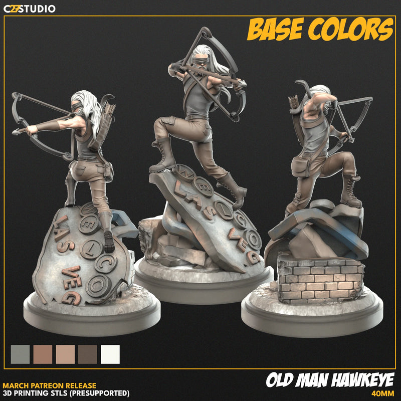 Old Man Hawkeye Marvel MCP-compatible resin miniature by C27 Studios - product image 3