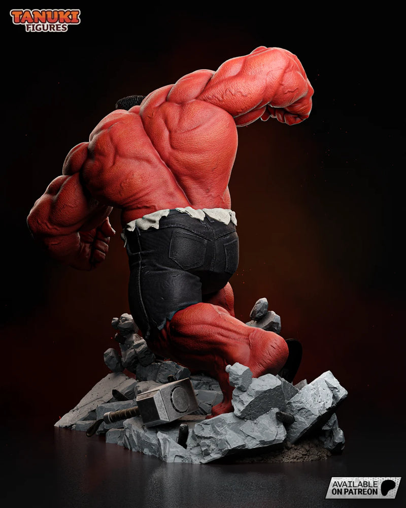 Red Hulk Resin Statue & Bust - Full Size view 3