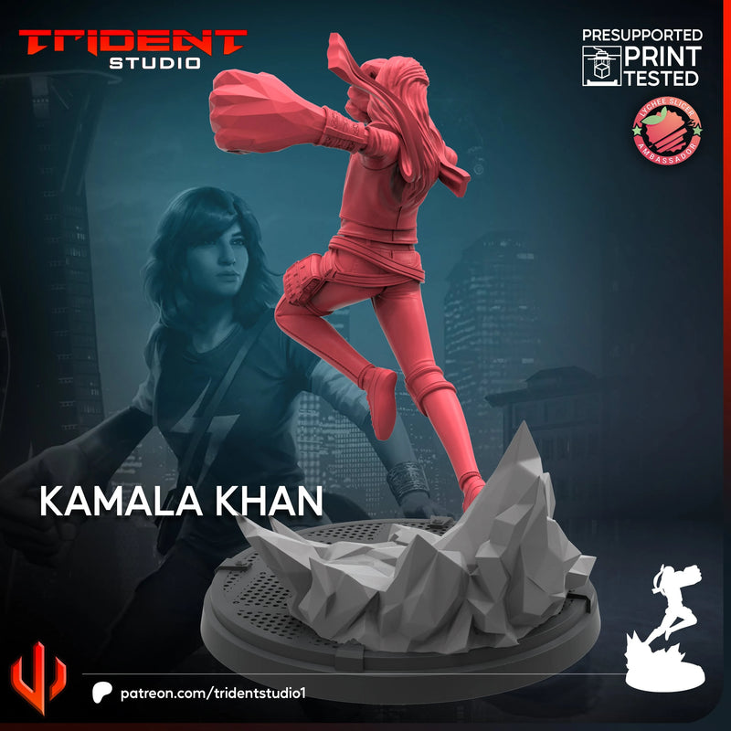 Kamala Khan Marvel MCP-compatible 40mm resin proxy miniature by Trident Miniatures - product image 3