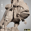 Mandalorian on Blurrg Sculpture