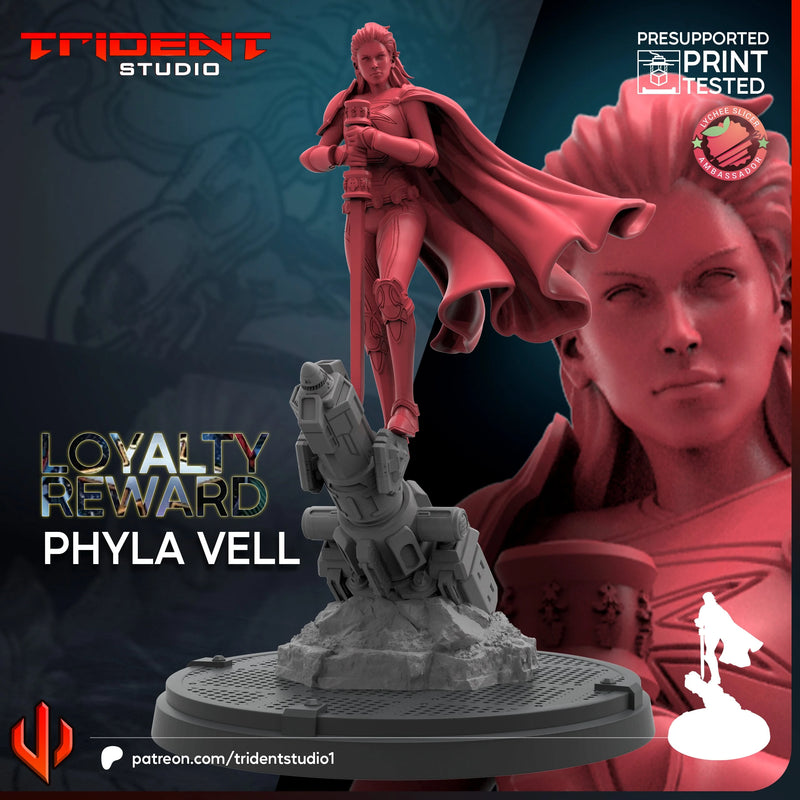 Phyla Vell Marvel MCP-compatible 40mm resin proxy miniature by Trident Miniatures - product image 3