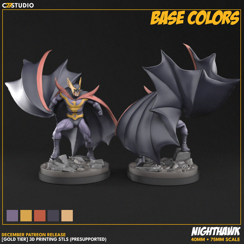 Nighthawk Marvel MCP-compatible resin miniature by C27 Studios - product image 3