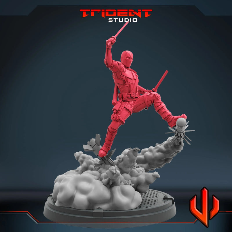 Deadpool Marvel MCP-compatible 40mm resin proxy miniature by Trident Miniatures - product image 4