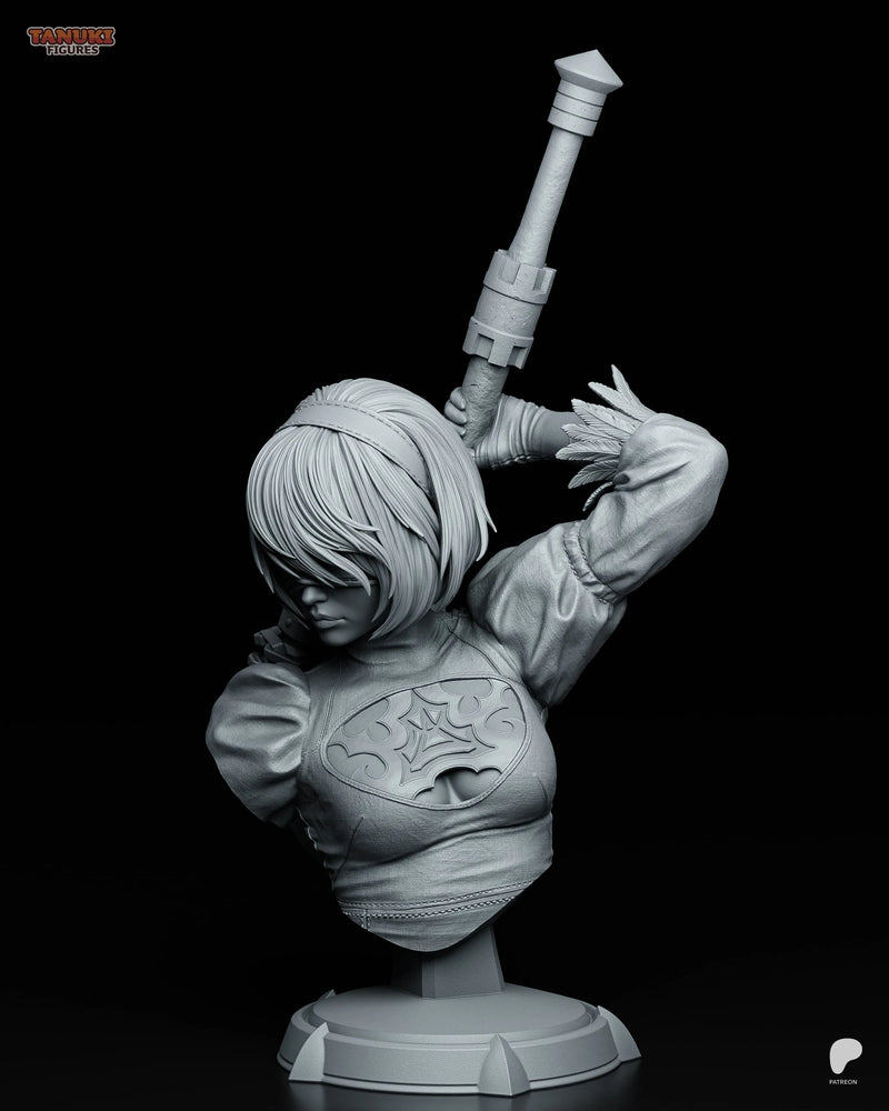 2B Resin Statue & Bust - Bust view 4