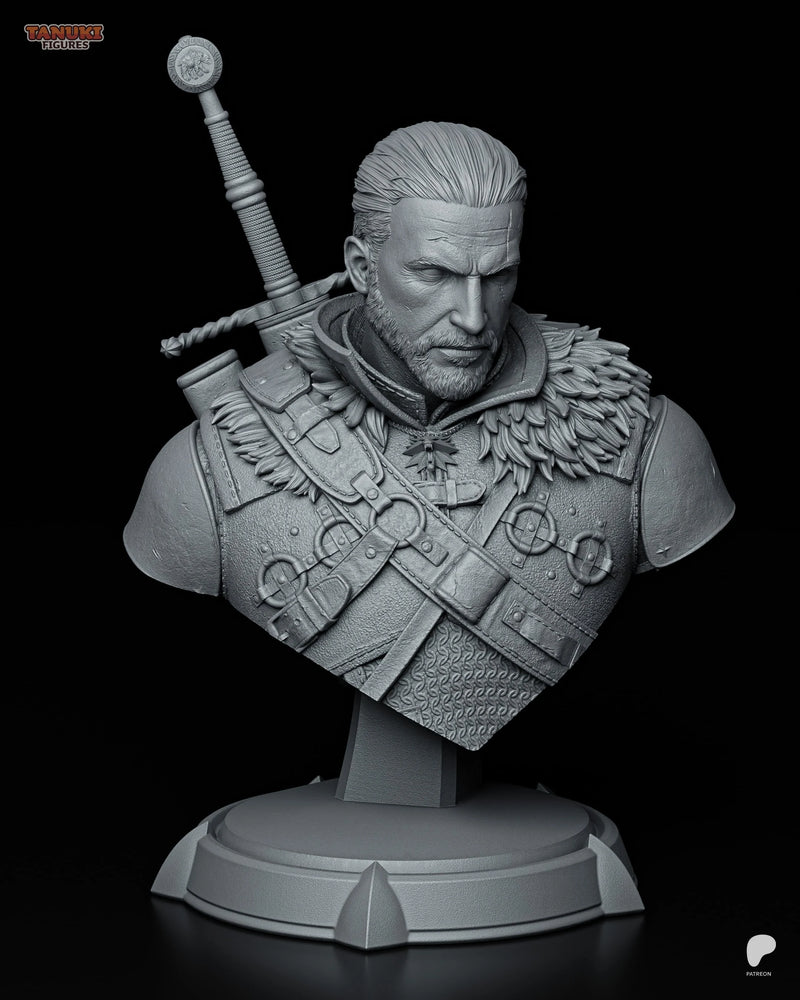 Geralt Resin Statue & Bust - Bust view 4