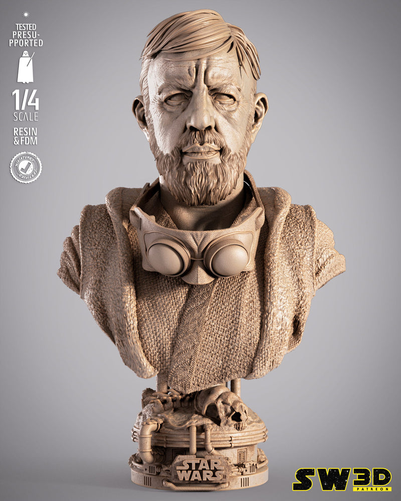 SW3D July 2025 Term Old Ben Kenobi Portrait Bust