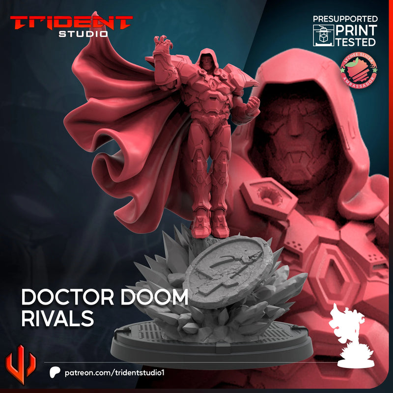 Doctor Doom 2099 Rivals Marvel MCP-compatible 40mm resin proxy miniature by Trident Miniatures - product image 4