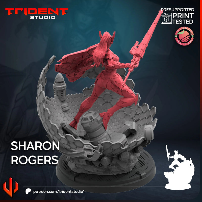 Sharon Rogers Marvel MCP-compatible 40mm resin proxy miniature by Trident Miniatures - product image 4