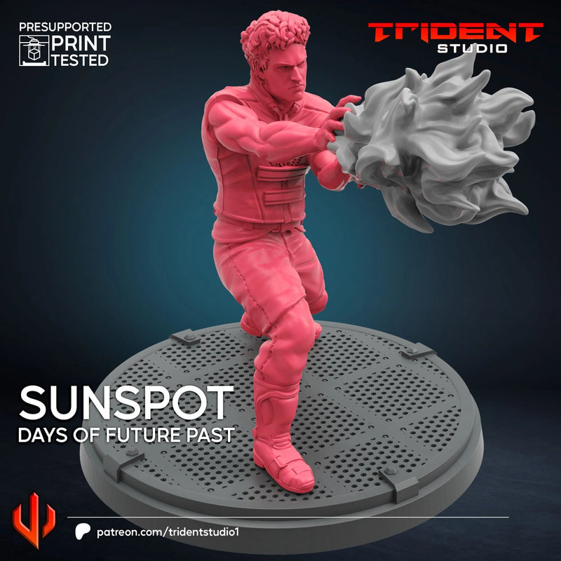 Sunspot X-Men Days Of Future Past Marvel MCP-compatible 40mm resin proxy miniature by Trident Miniatures - product image 4