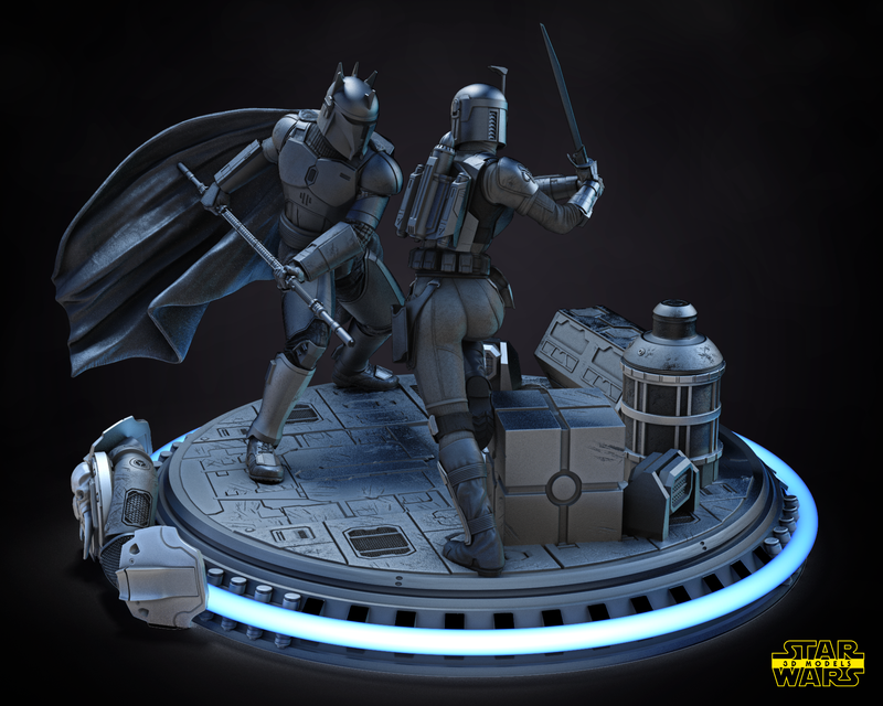 Bo Katan and Moff Gideon DIORAMA BASE