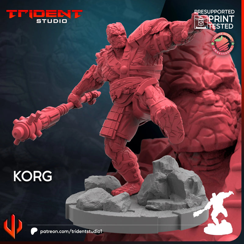 Korg Marvel MCP-compatible 40mm resin proxy miniature by Trident Miniatures - product image 4