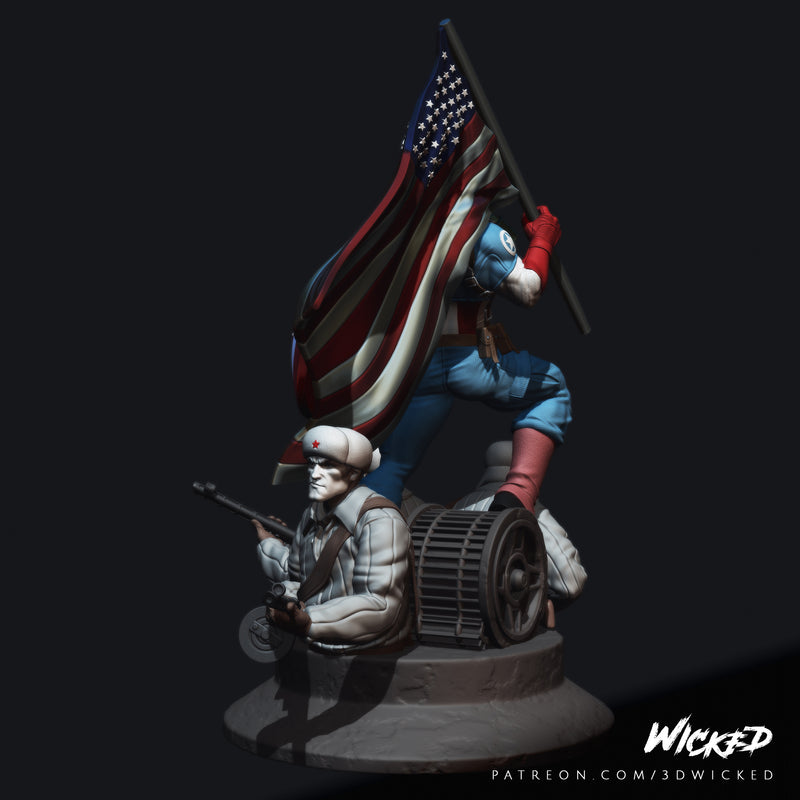 Captain America Sculpture resin statue kit view 4