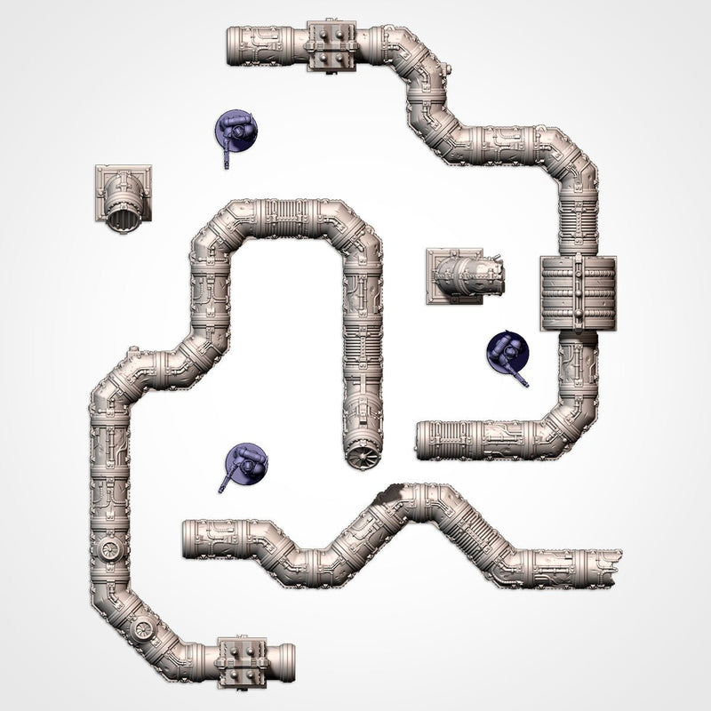 Modular Pipes 3D printed terrain view 4
