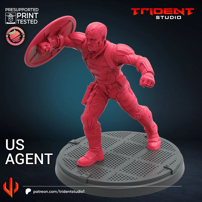 Us Agent - Sculpt A Marvel MCP-compatible 40mm resin proxy miniature by Trident Miniatures - product image 4