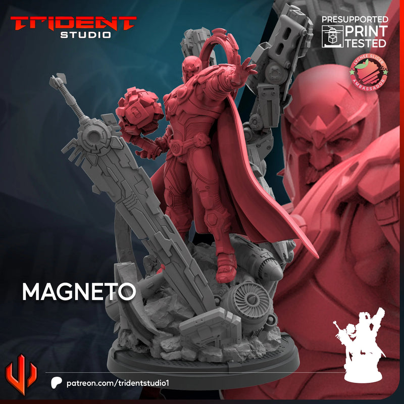 Magneto Rivals Marvel MCP-compatible 40mm resin proxy miniature by Trident Miniatures - product image 4