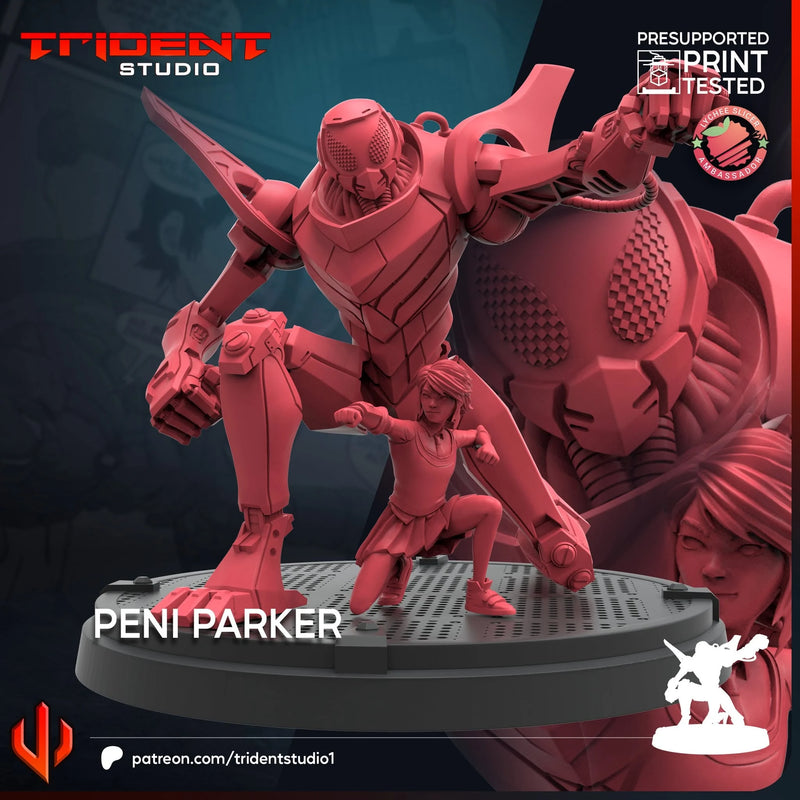 Peni Parker Marvel MCP-compatible 40mm resin proxy miniature by Trident Miniatures - product image 4