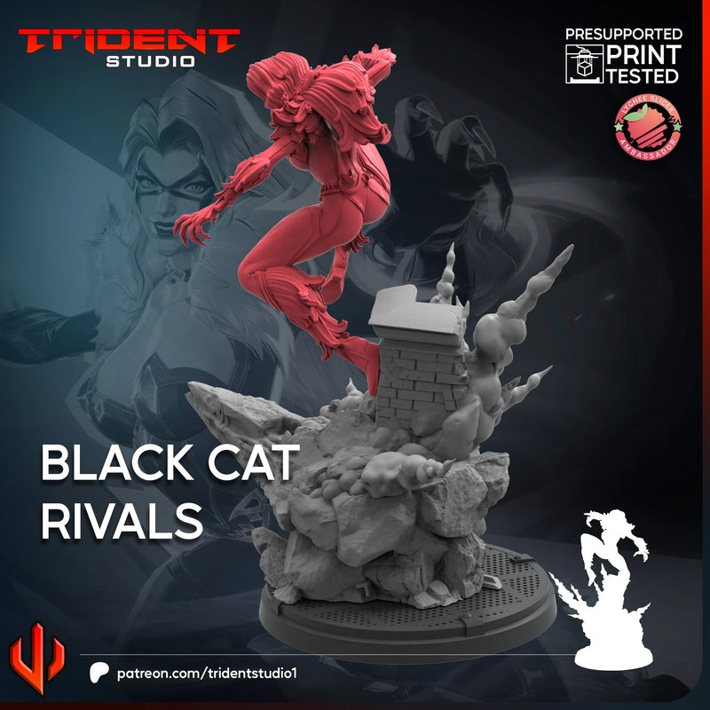 Black Cat Rivals Marvel MCP-compatible 40mm resin proxy miniature by Trident Miniatures - product image 4