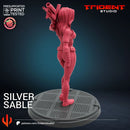 Silver Sable - Sculpt B Marvel MCP-compatible 40mm resin proxy miniature by Trident Miniatures - product image 4