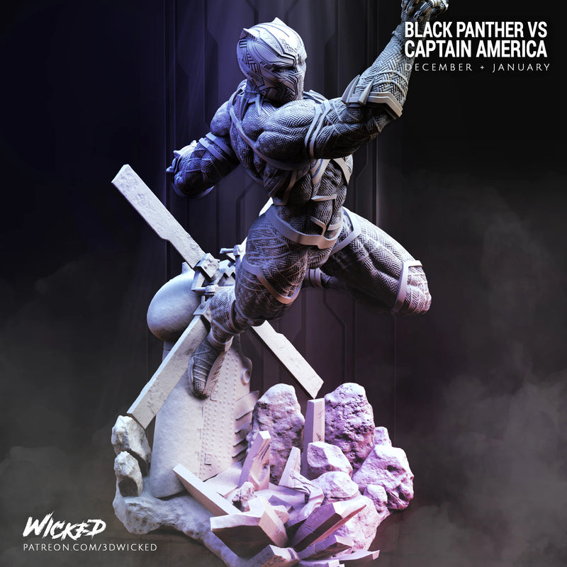 Black Panther Sculpture resin statue kit view 4