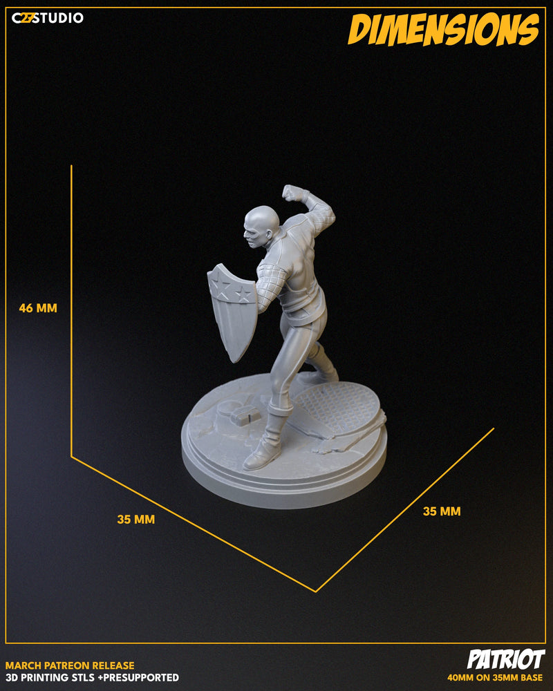 Patriot Marvel MCP-compatible resin miniature by C27 Studios - product image 4