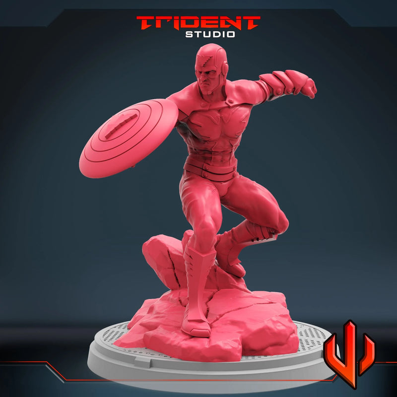 Captain America Phoenix Marvel MCP-compatible 40mm resin proxy miniature by Trident Miniatures - product image 4