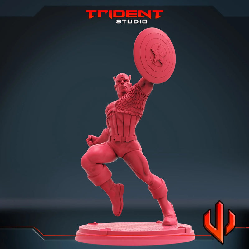 Captain America - Sculpt D Marvel MCP-compatible 40mm resin proxy miniature by Trident Miniatures - product image 4
