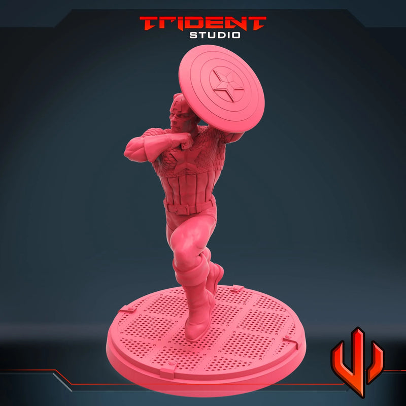 Captain America - Sculpt C Marvel MCP-compatible 40mm resin proxy miniature by Trident Miniatures - product image 4