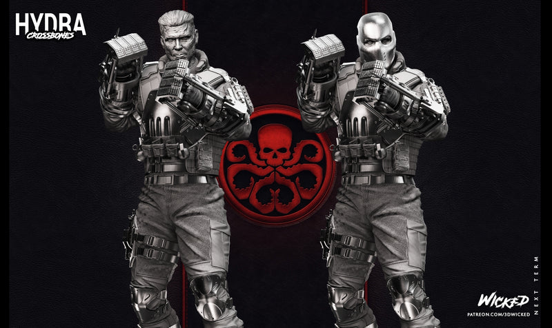 Crossbones Sculpture resin statue kit view 4