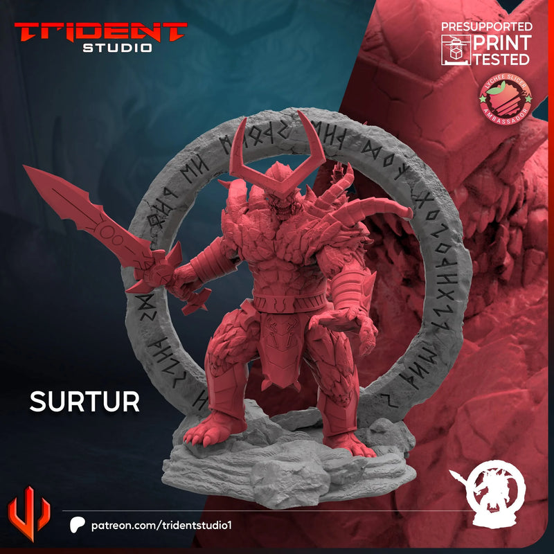 Surtur Marvel MCP-compatible 40mm resin proxy miniature by Trident Miniatures - product image 4