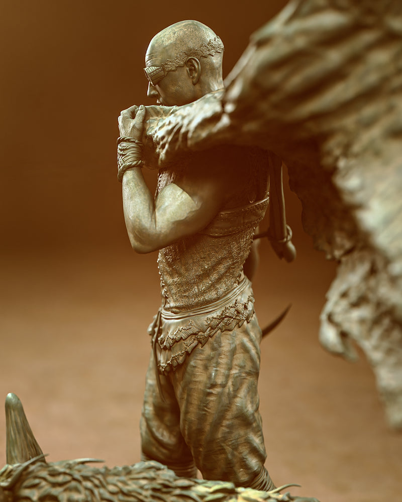 Riddick With Jackal Statue - 1/9 Scale