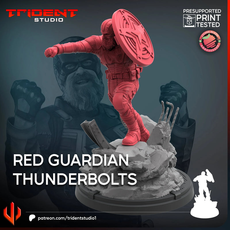 Red Guardian Thunderbolts Marvel MCP-compatible 40mm resin proxy miniature by Trident Miniatures - product image 4