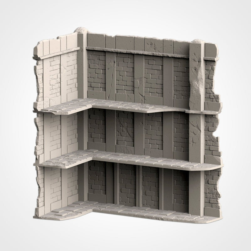 City Ruins WTC Set 01 3D printed terrain view 4