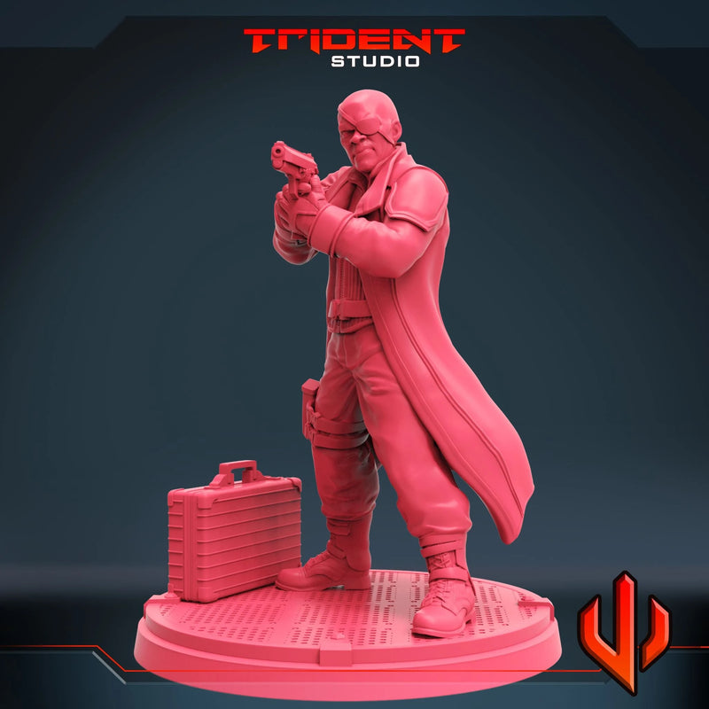 Nick Fury - Sculpt A Marvel MCP-compatible 40mm resin proxy miniature by Trident Miniatures - product image 4