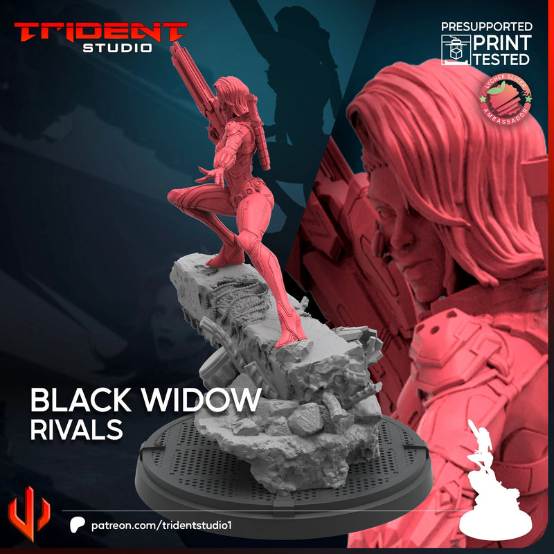 Black Widow Rivals Marvel MCP-compatible 40mm resin proxy miniature by Trident Miniatures - product image 4