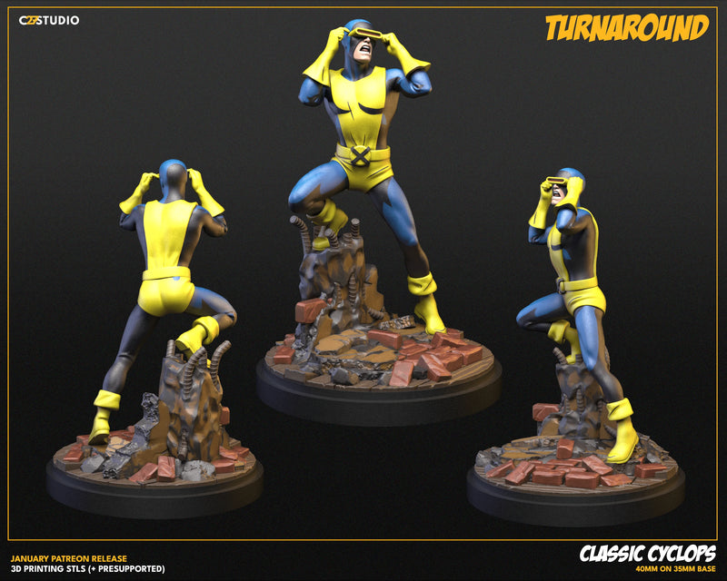 Cyclops (Original) Marvel MCP-compatible resin miniature by C27 Studios - product image 4