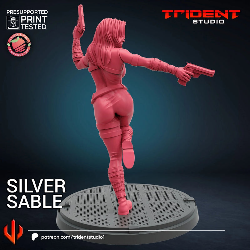 Silver Sable - Sculpt A Marvel MCP-compatible 40mm resin proxy miniature by Trident Miniatures - product image 4