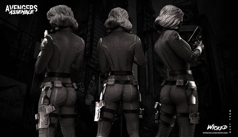 Black Widow Sculpture resin statue kit view 4