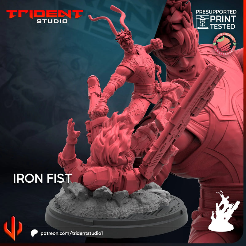 Iron Fist Rivals Marvel MCP-compatible 40mm resin proxy miniature by Trident Miniatures - product image 4