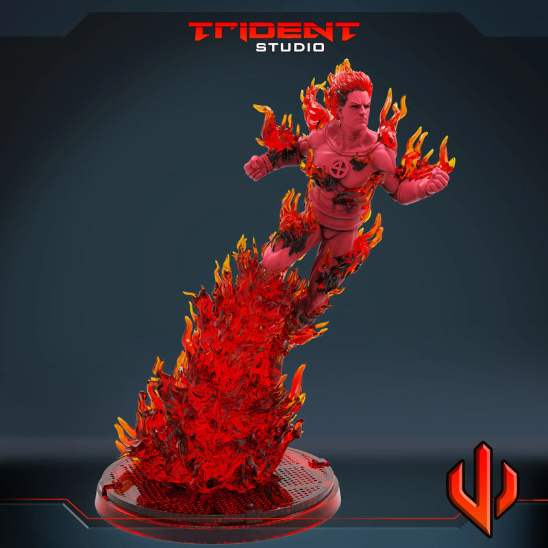 Human Torch Marvel MCP-compatible 40mm resin proxy miniature by Trident Miniatures - product image 4