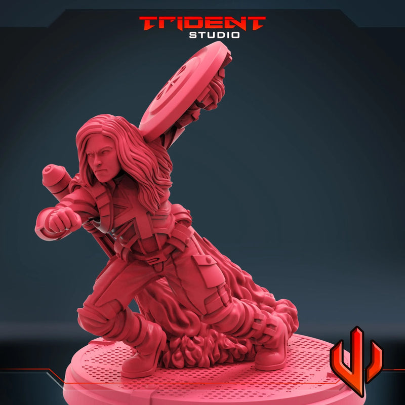 Captain Carter - Sculpt C Marvel MCP-compatible 40mm resin proxy miniature by Trident Miniatures - product image 4